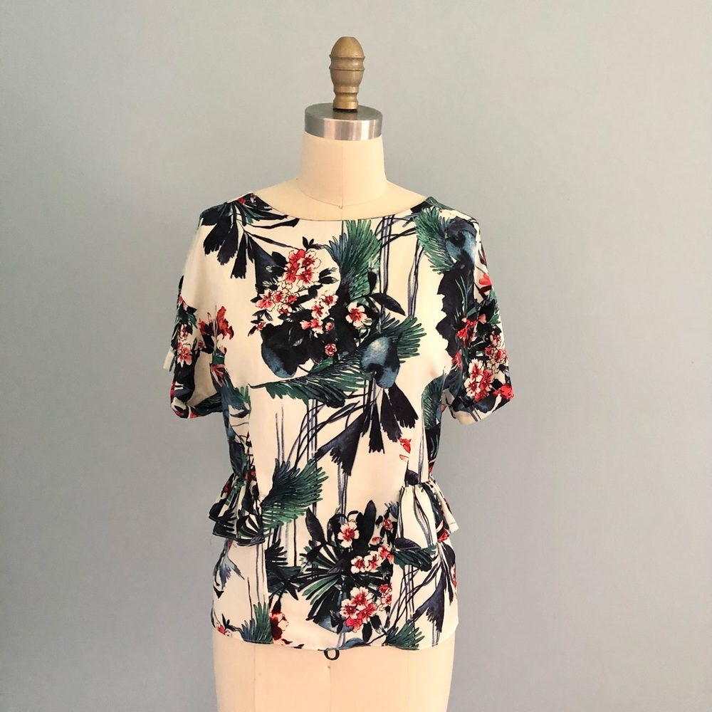 ZARA Tropical Print Top